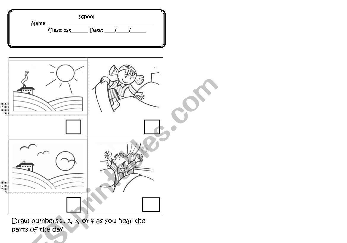 greetings /parts of the day worksheet