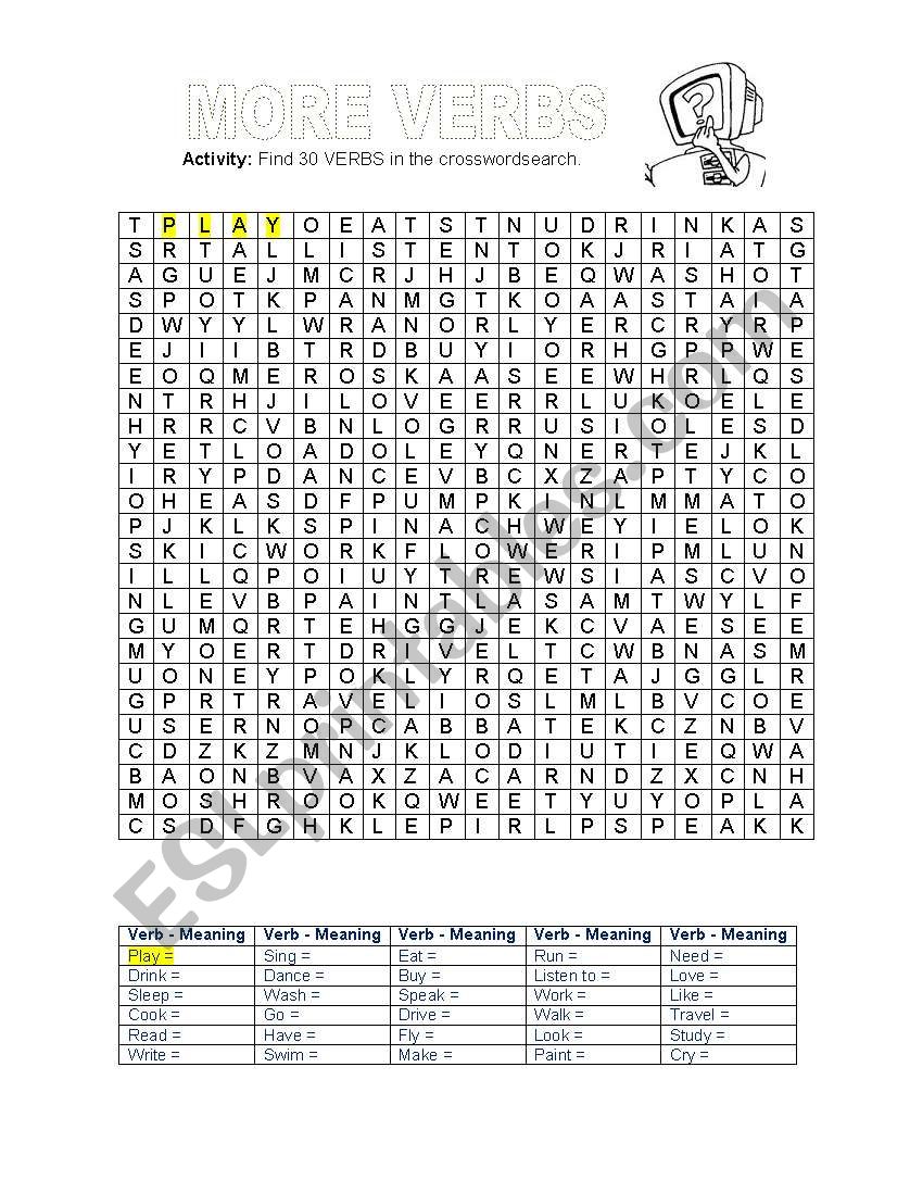 VERBS worksheet