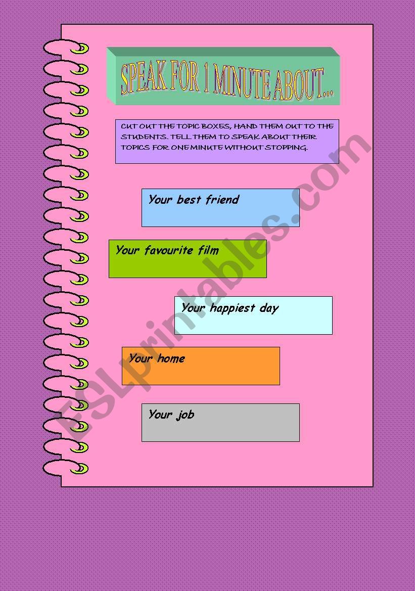 a speaking activity worksheet