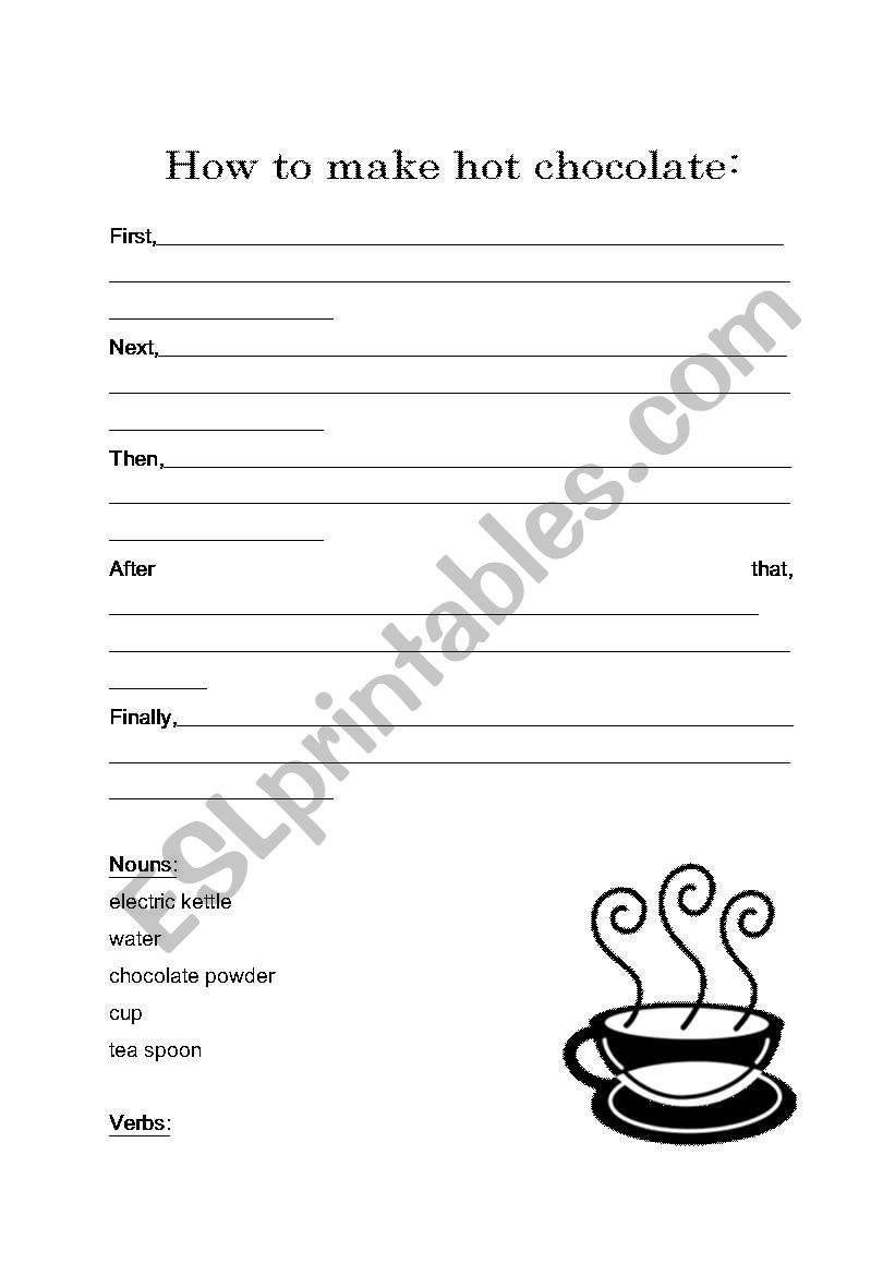 How to Make Hot Chocolate worksheet