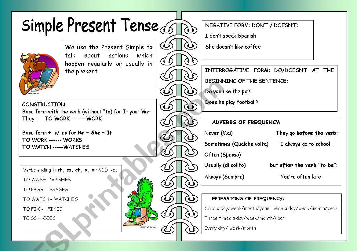 PRESENT SIMPLE TENSE worksheet