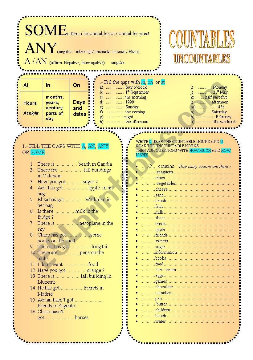 a-an some-any worksheet