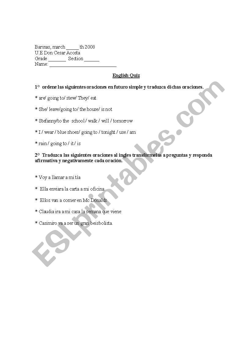 future tense worksheet