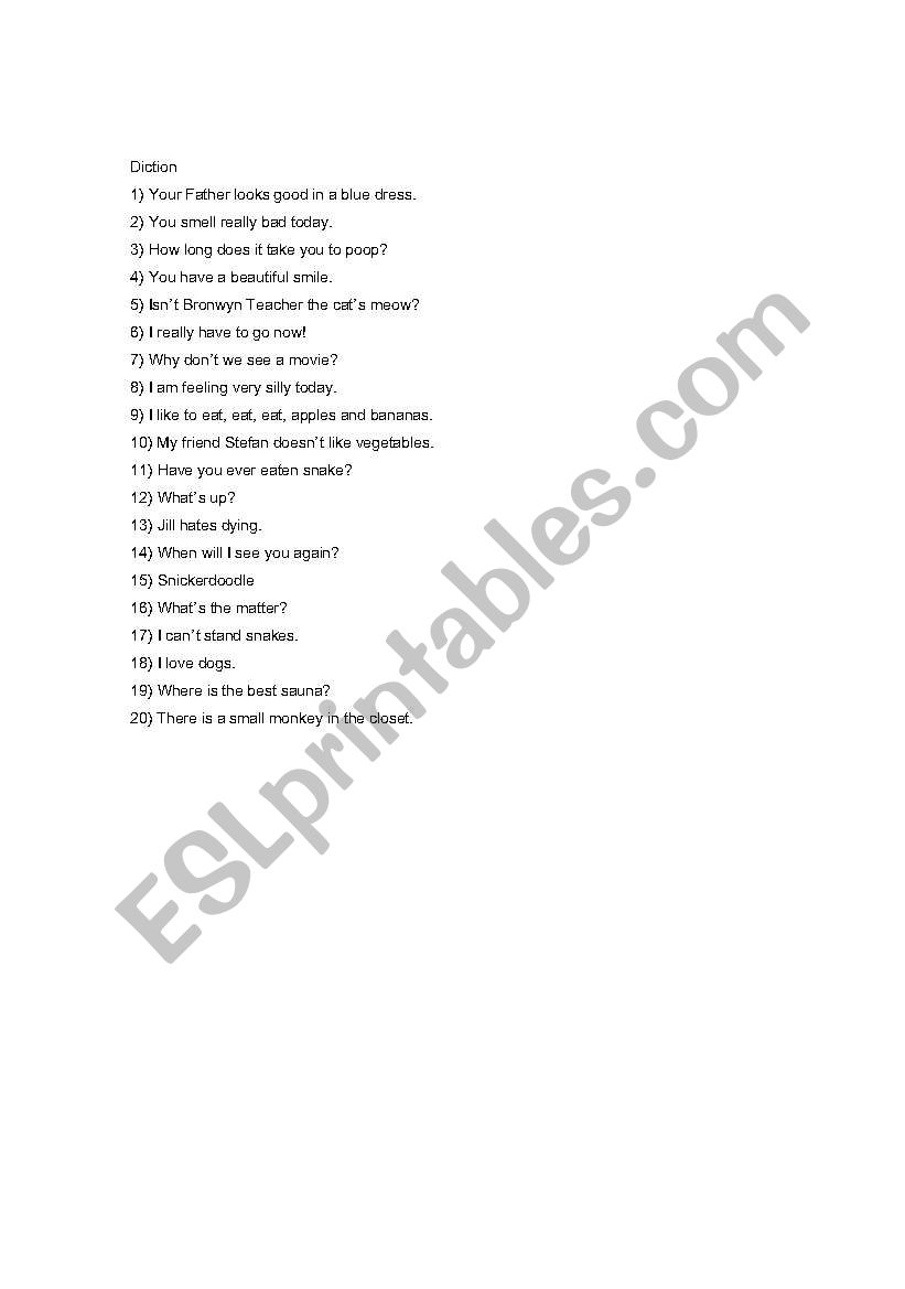 Running Dictation Game  worksheet
