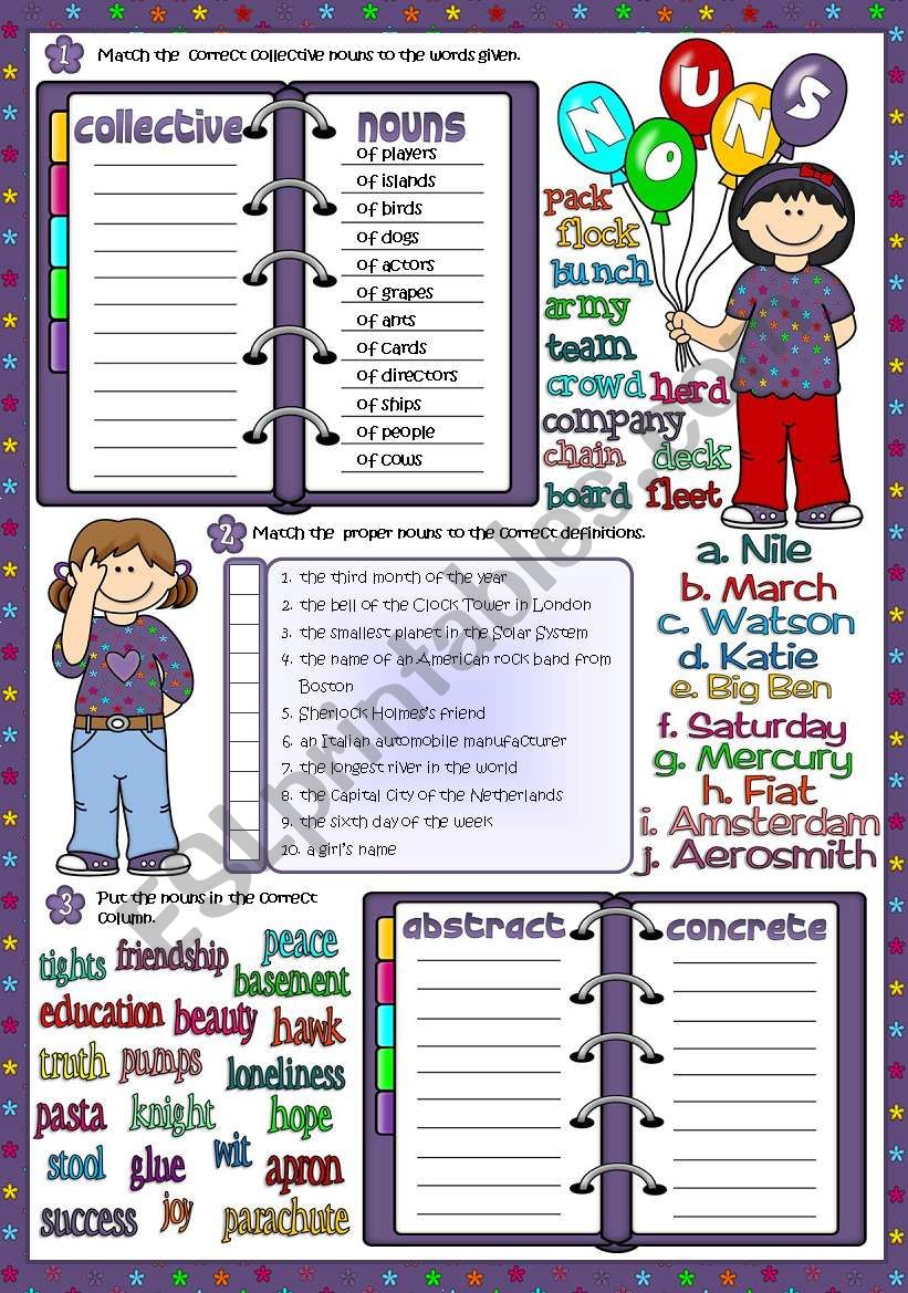 Parts Of Speech Nouns 2 Collective Proper Abstract Concrete