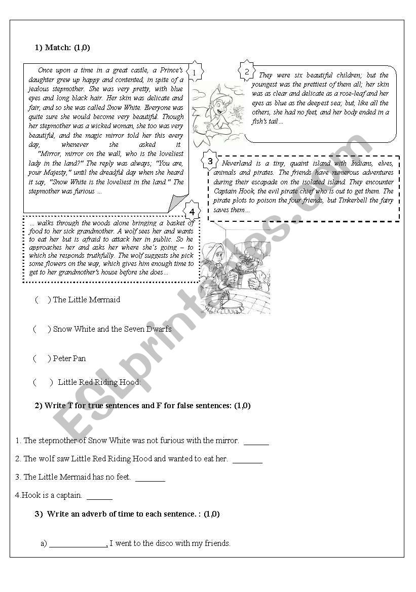 Test 7th grade worksheet