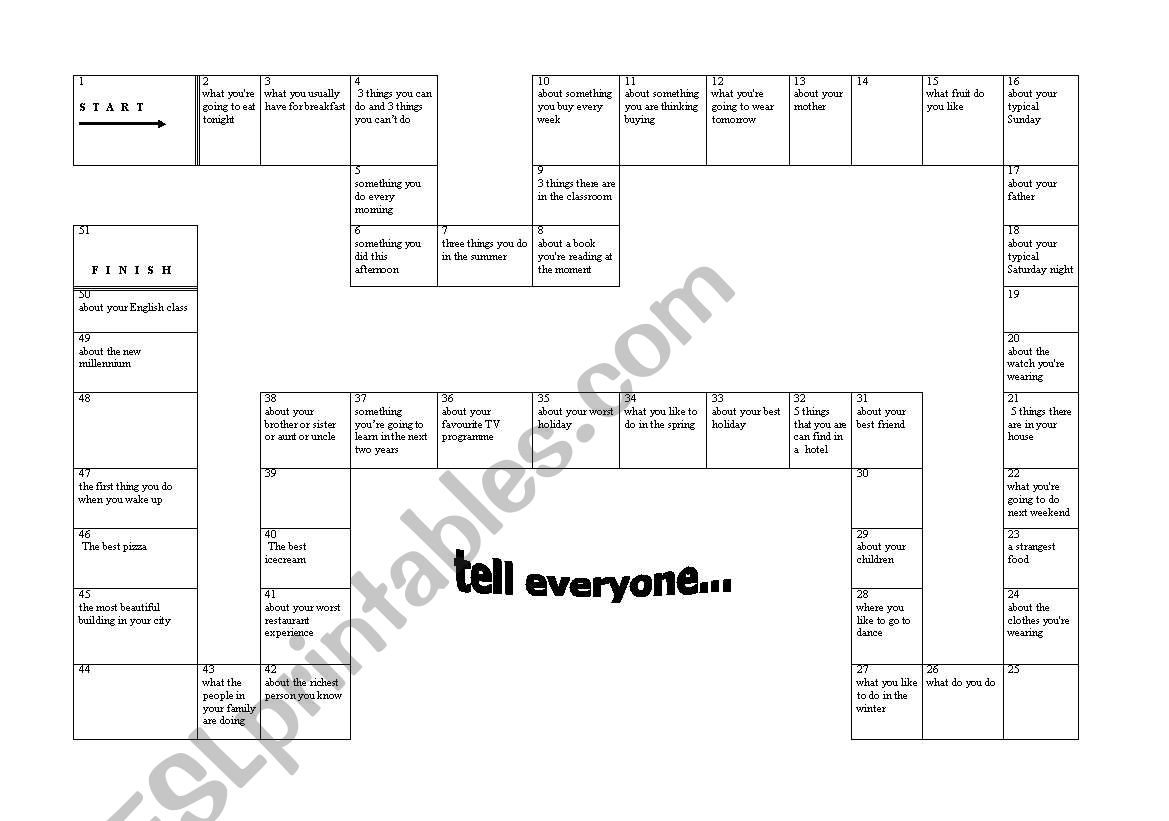 all tense board game worksheet