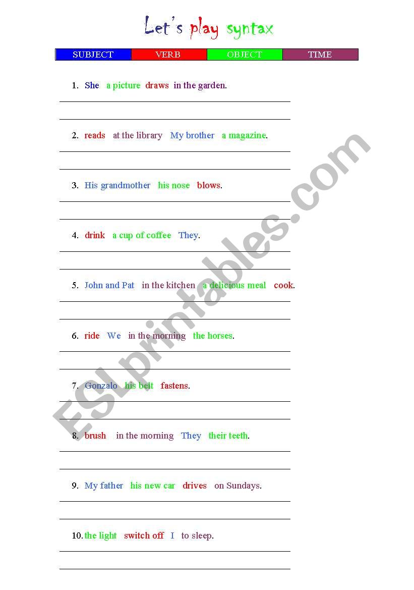 lets play syntax worksheet