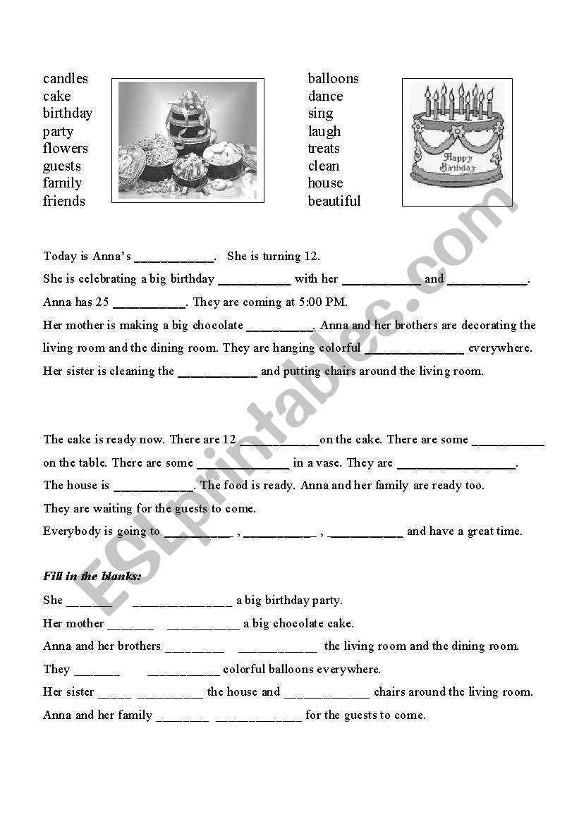 Birthday worksheet