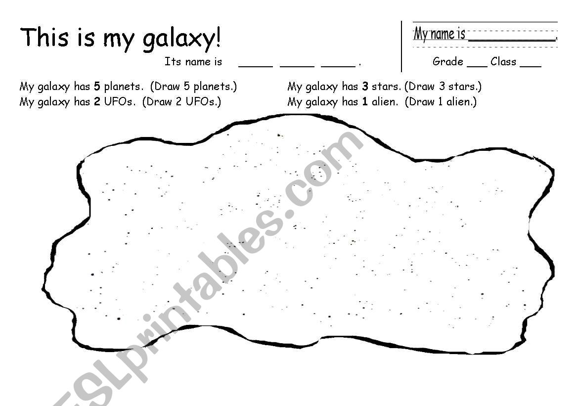 My Galaxy Project worksheet