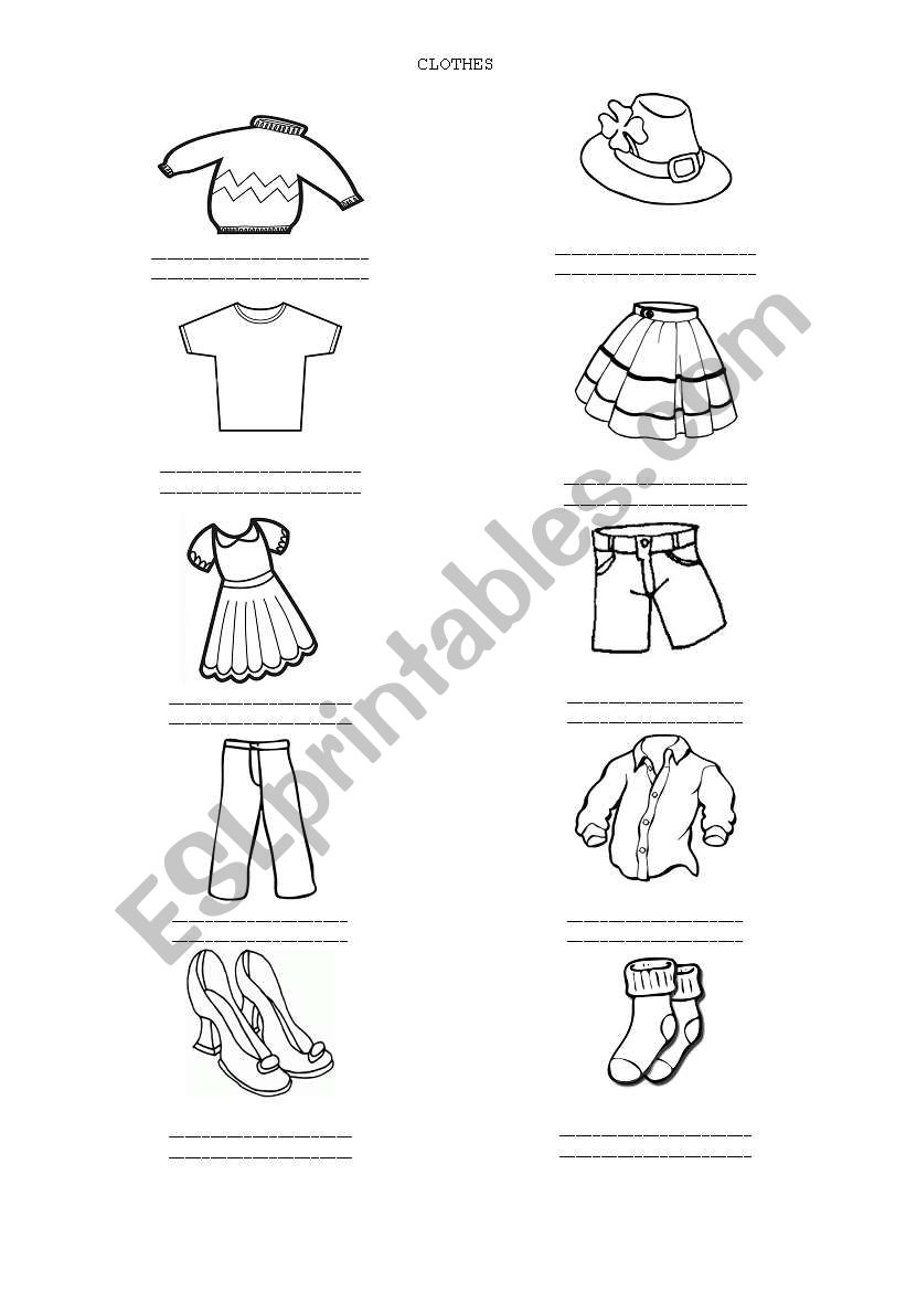 Clothes worksheet