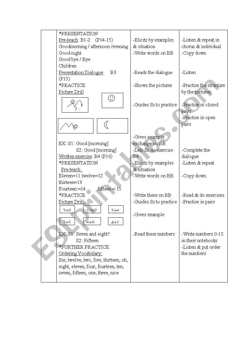 PRESENTATION worksheet