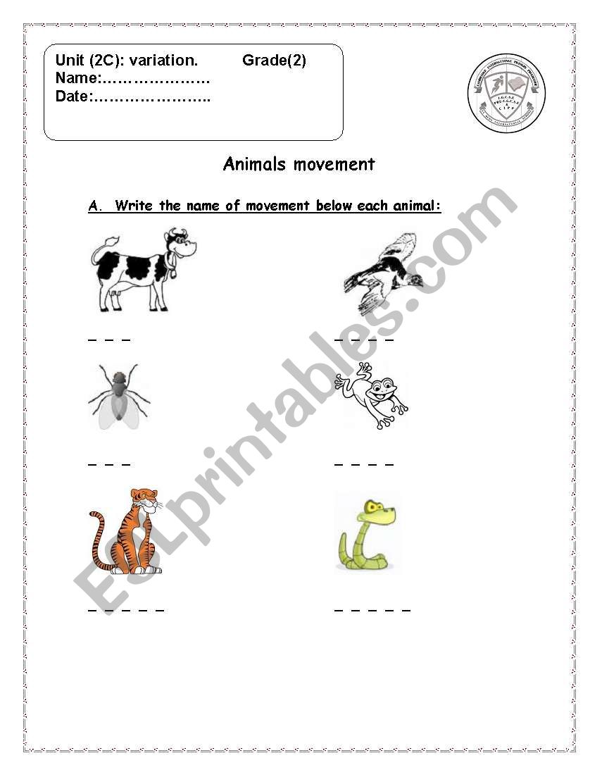 movement worksheet