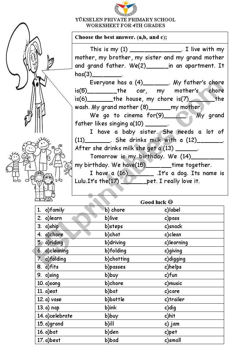 Family worksheet