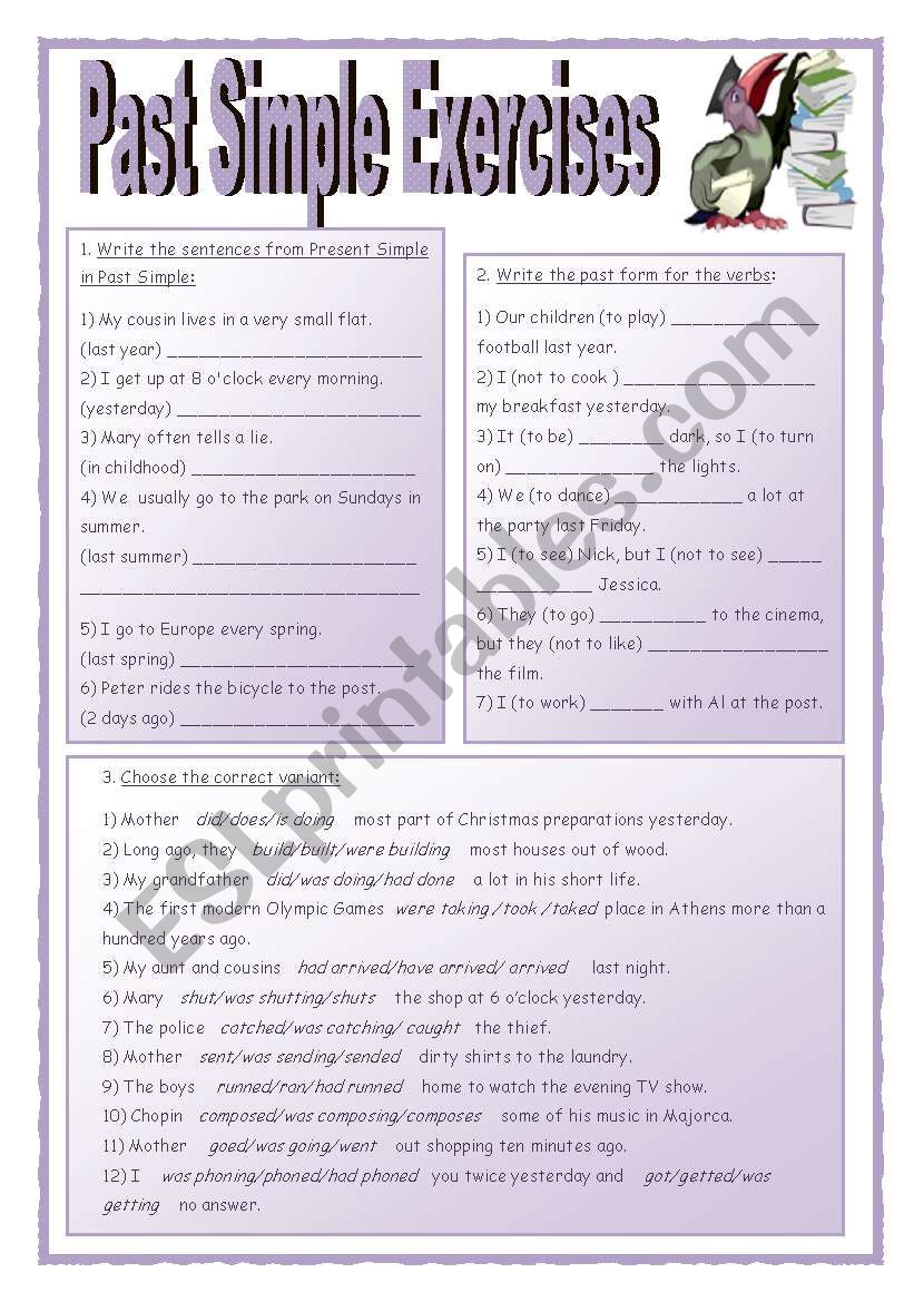 past simple worksheet