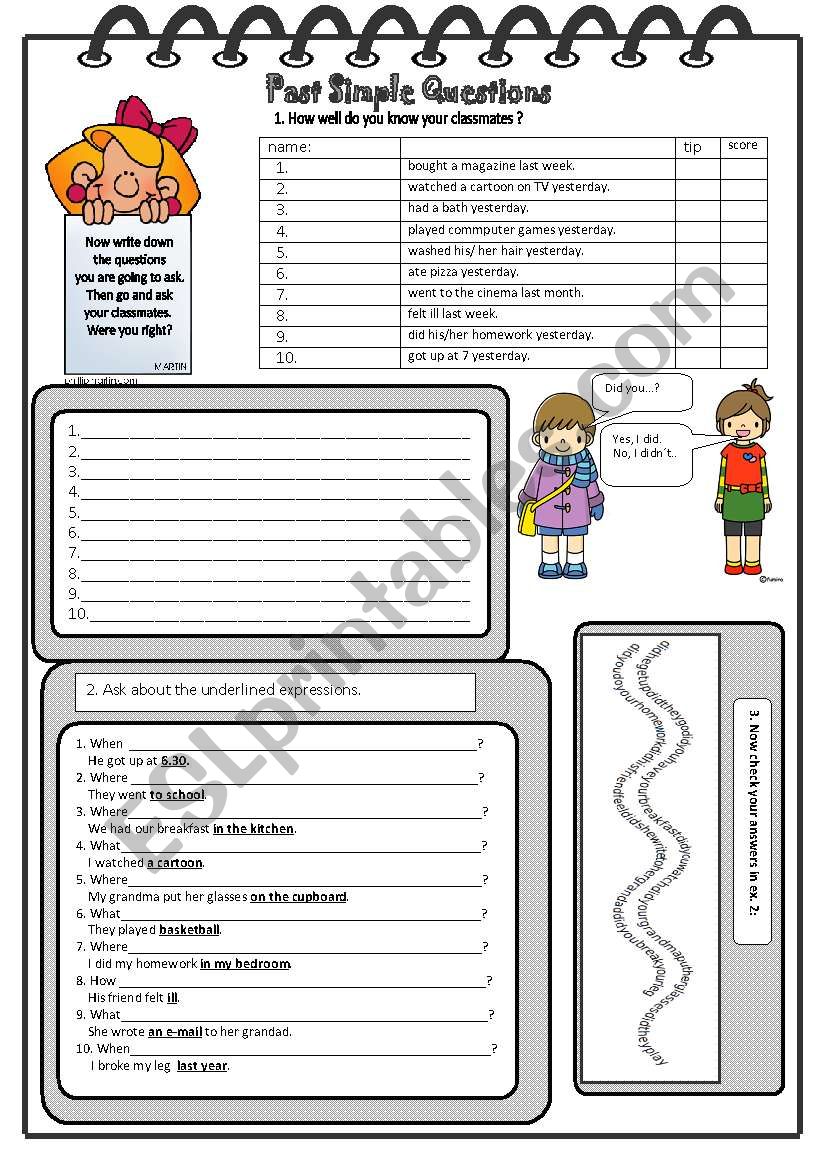 Past Simple Questions worksheet