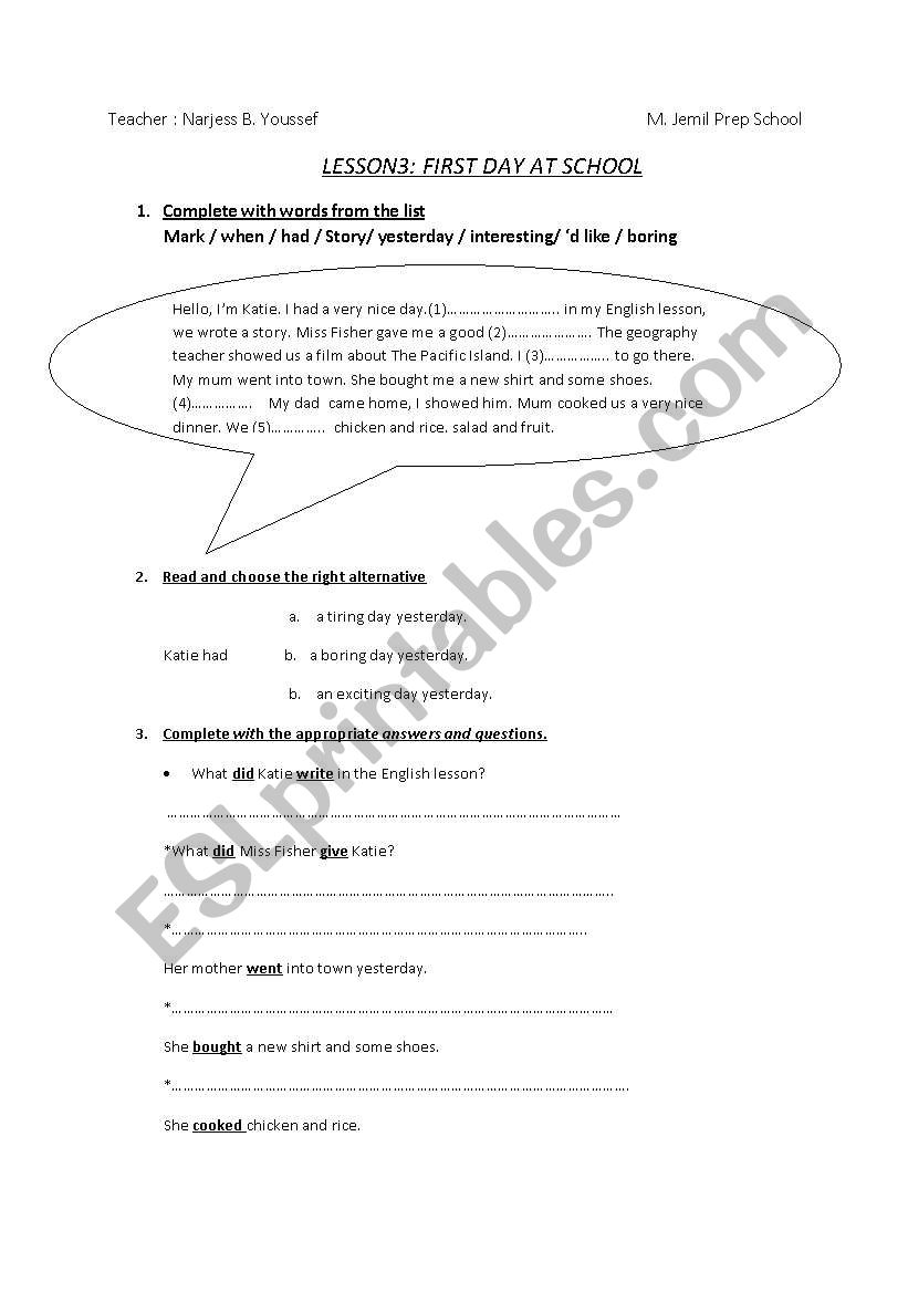 module2/ lesson 3 worksheet