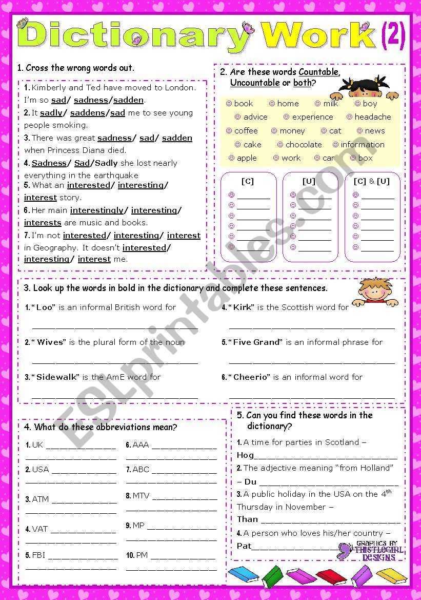 Working with the Dictionary 2  (for lower intermediate students)