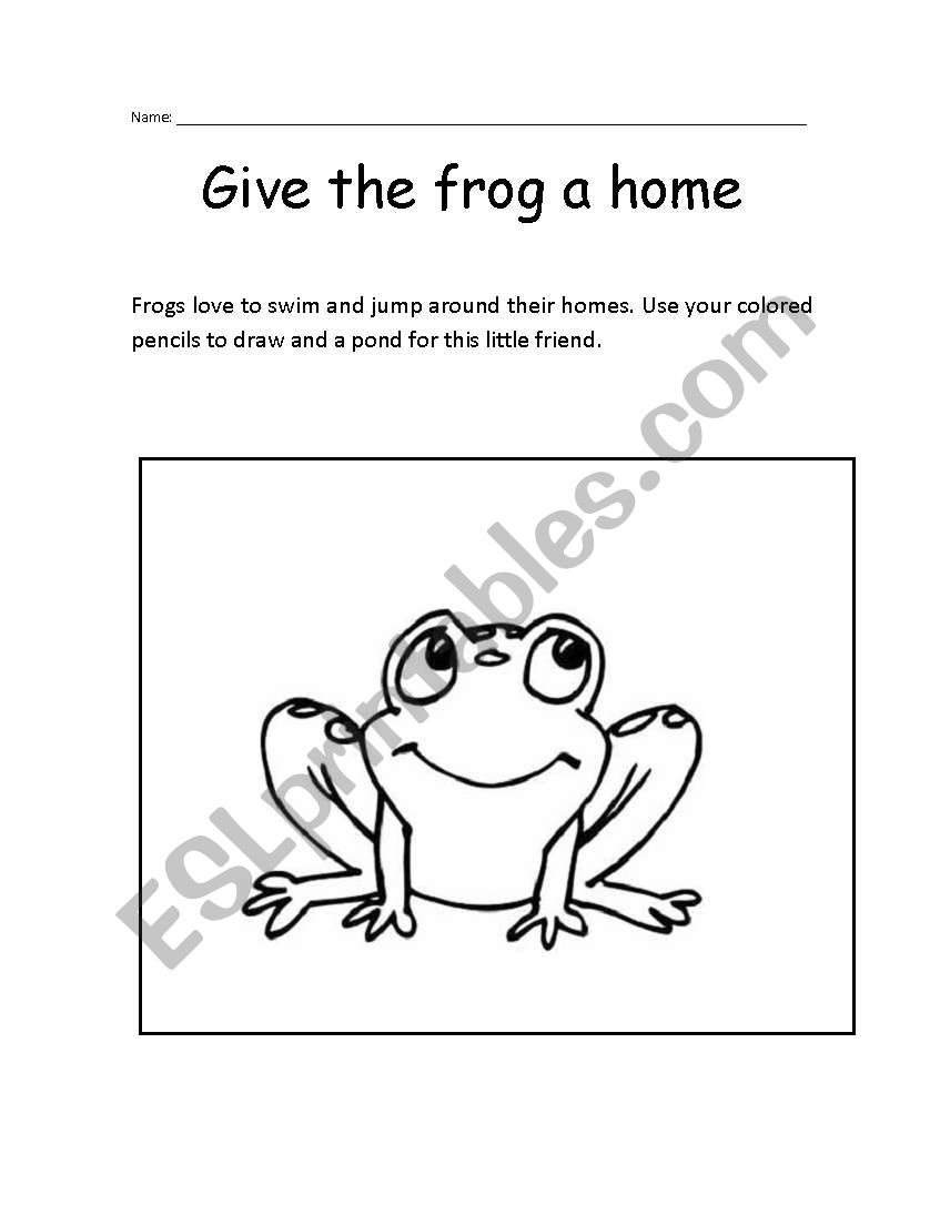 Give the frog a home worksheet