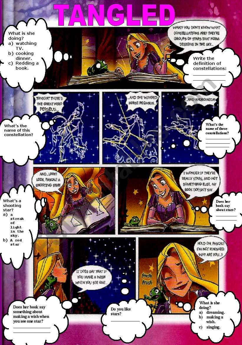 TANGLED COMIC worksheet