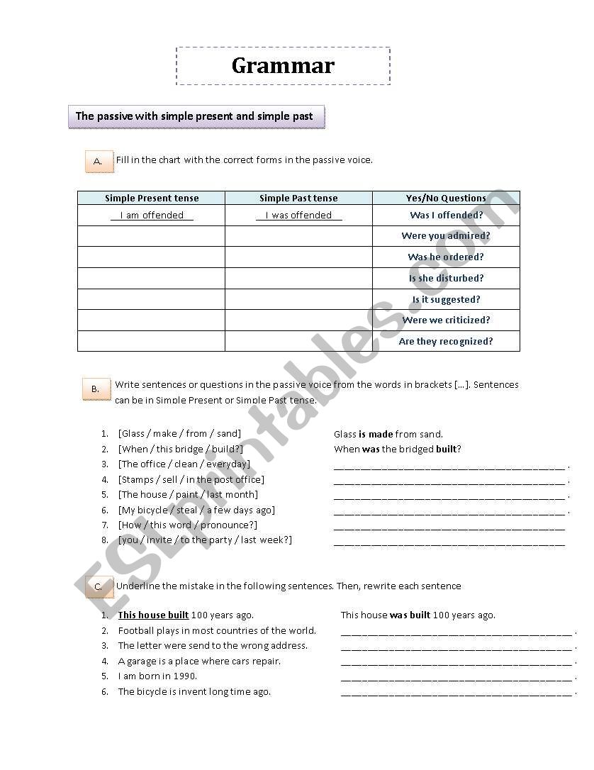 The passive with simple present and simple past