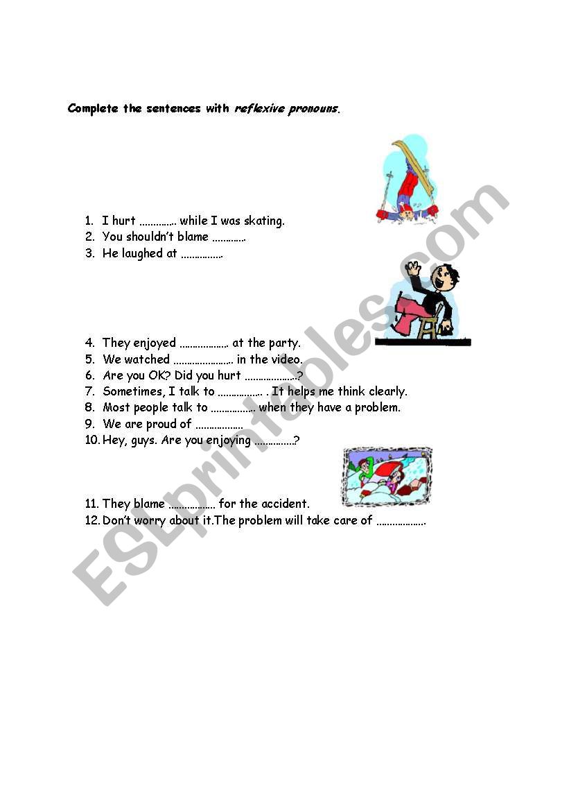 reflexive pronouns worksheet