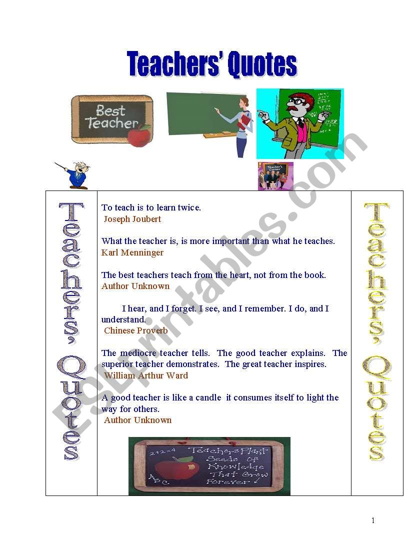 Useful Teachers Quotes worksheet