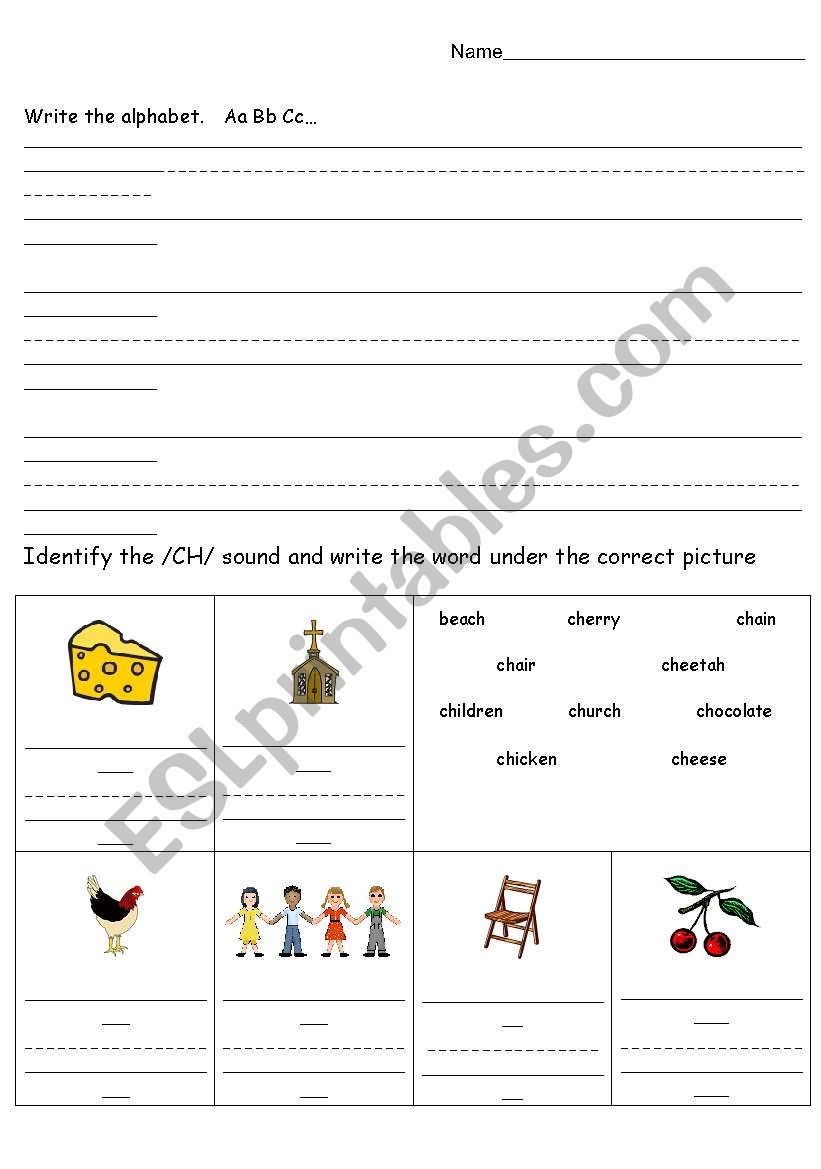 CH Phonic Sound worksheet