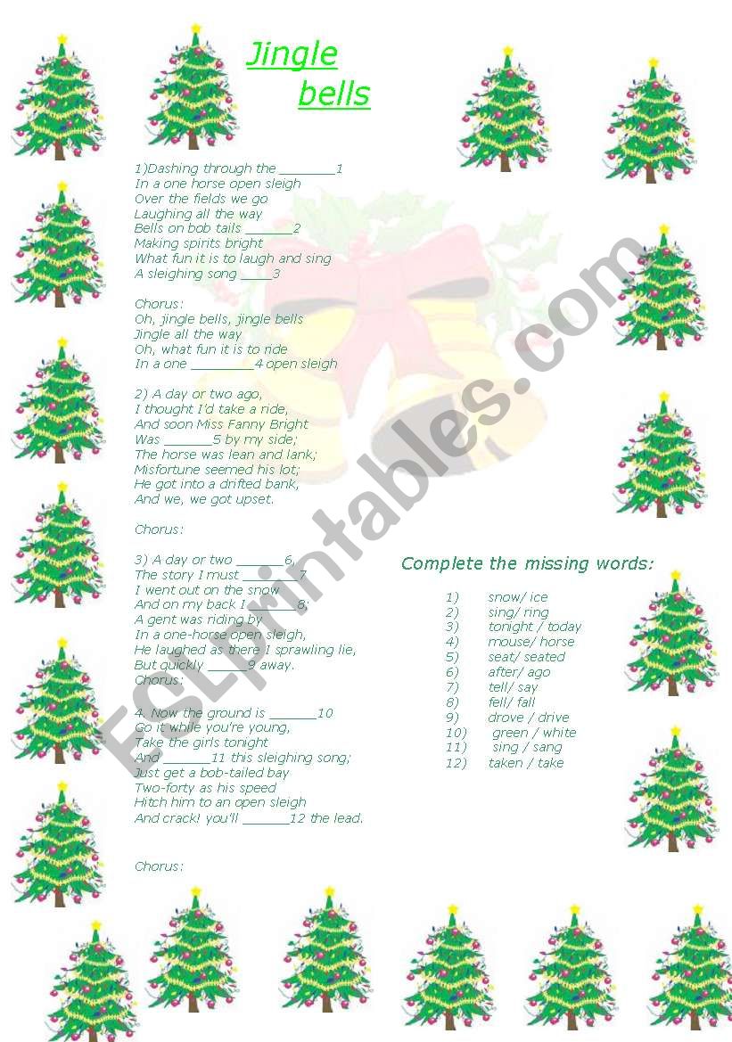 Jingle bells worksheet