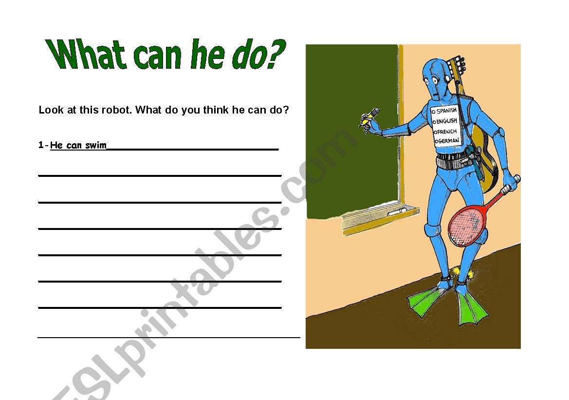 What can he do? worksheet