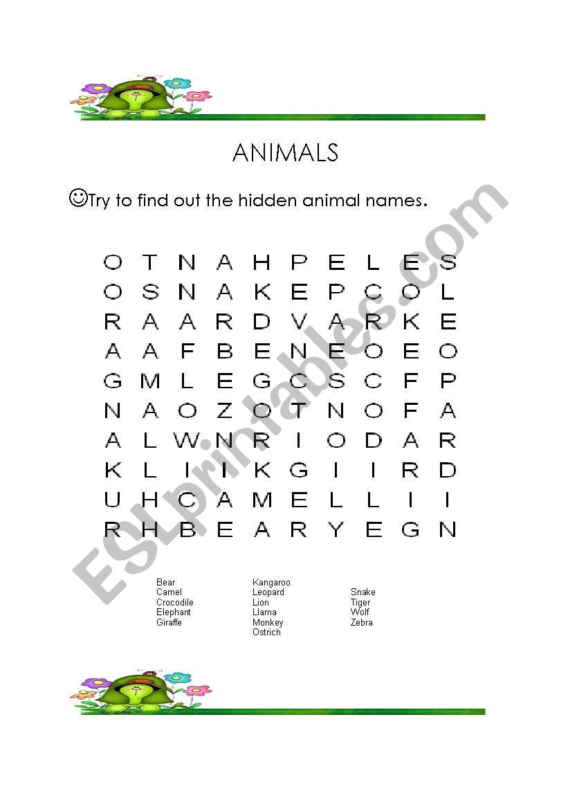 animal puzzle worksheet