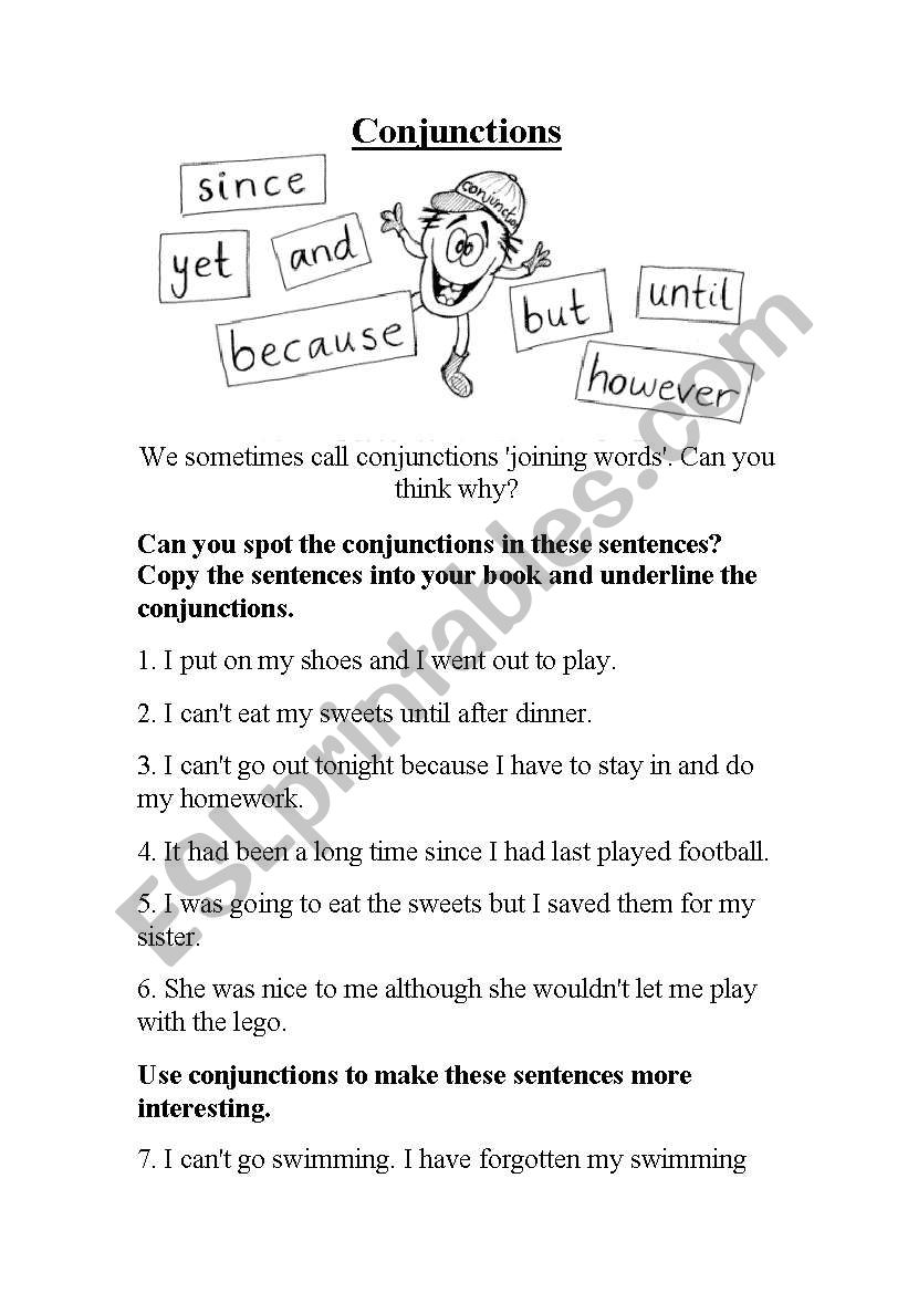 Conjunctions worksheet