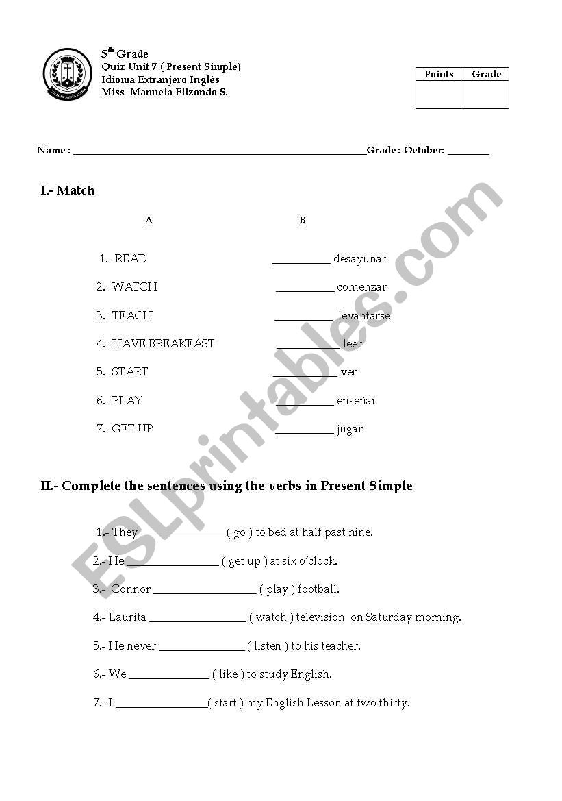 Present Simple worksheet