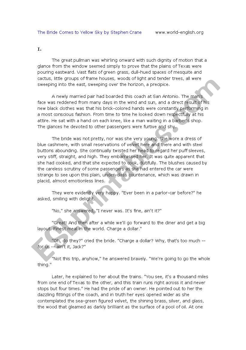 short stories worksheet