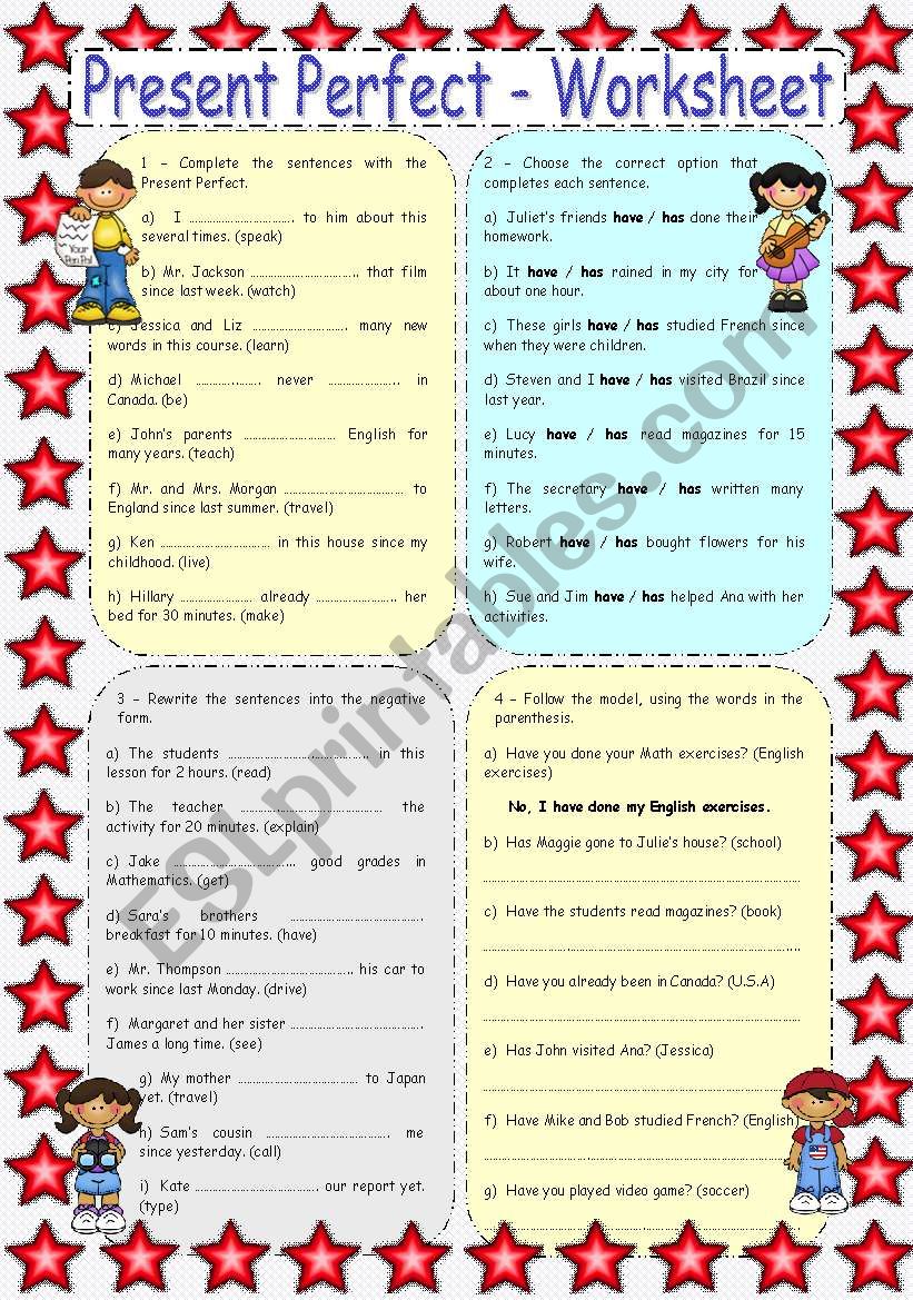 PRESENT PERFECT - WORKSHEET worksheet