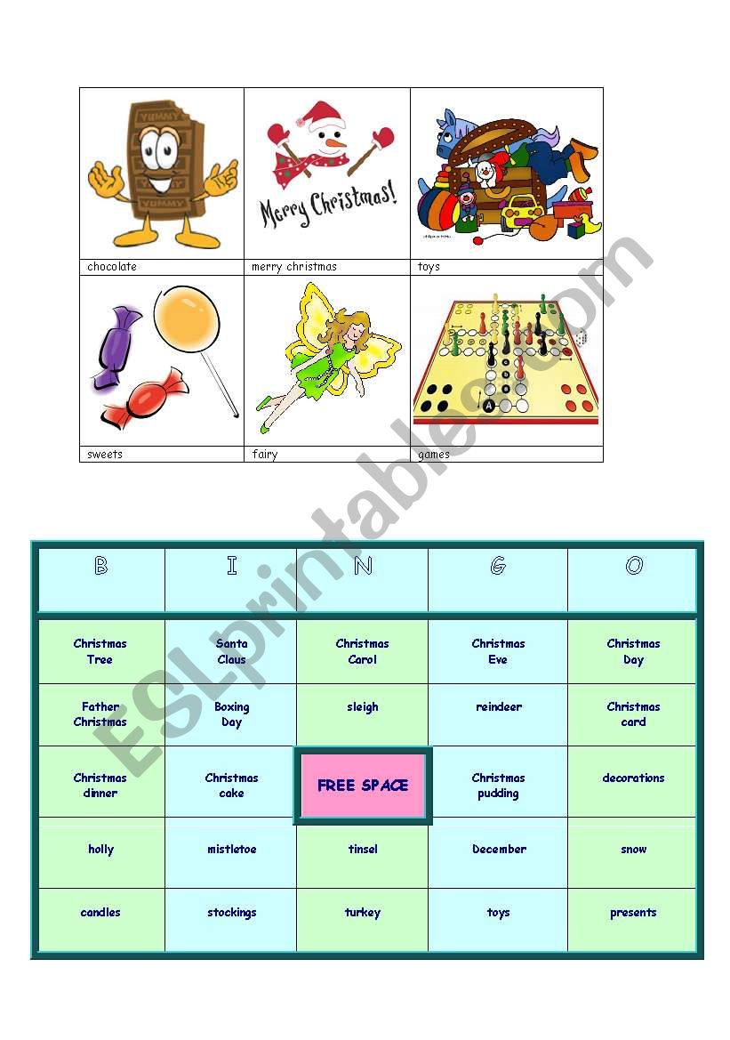 Christmas Bingo 1 worksheet