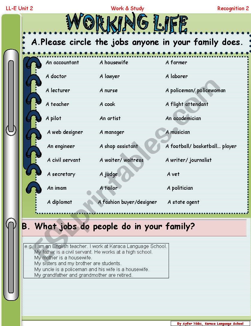 jobs worksheet