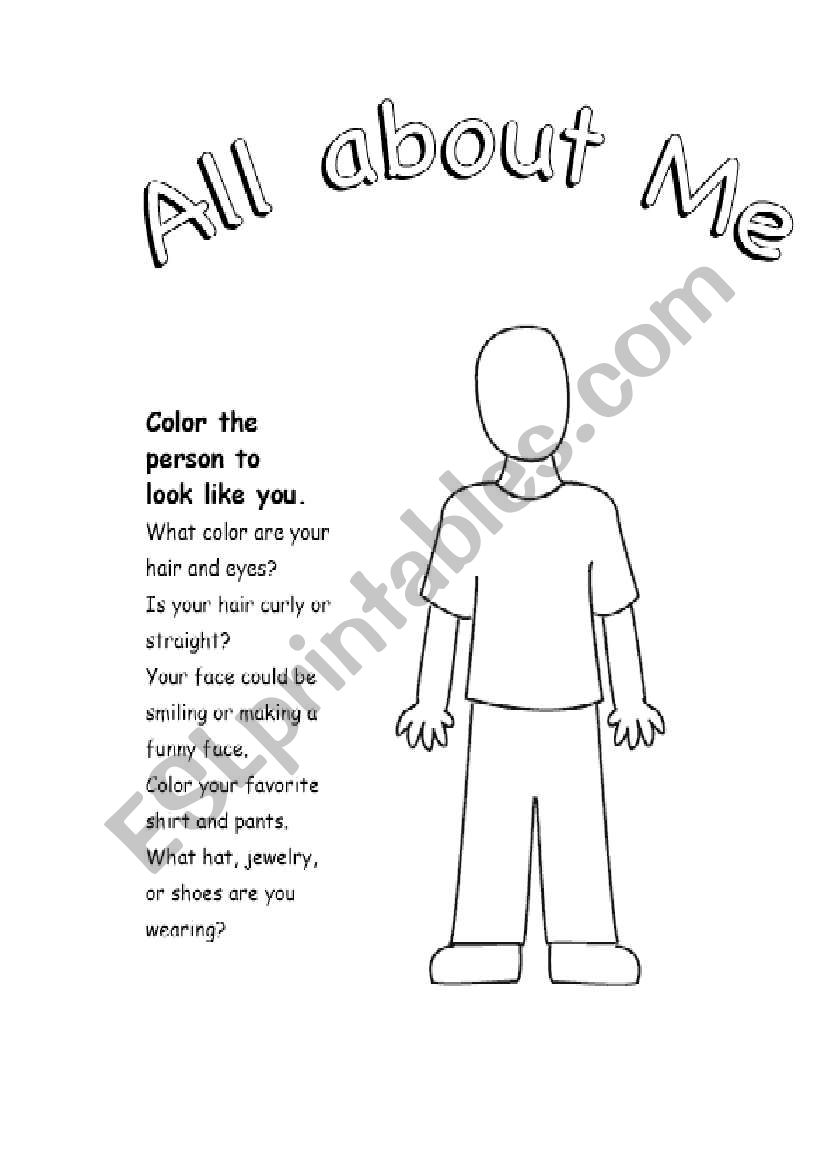 all about me worksheet