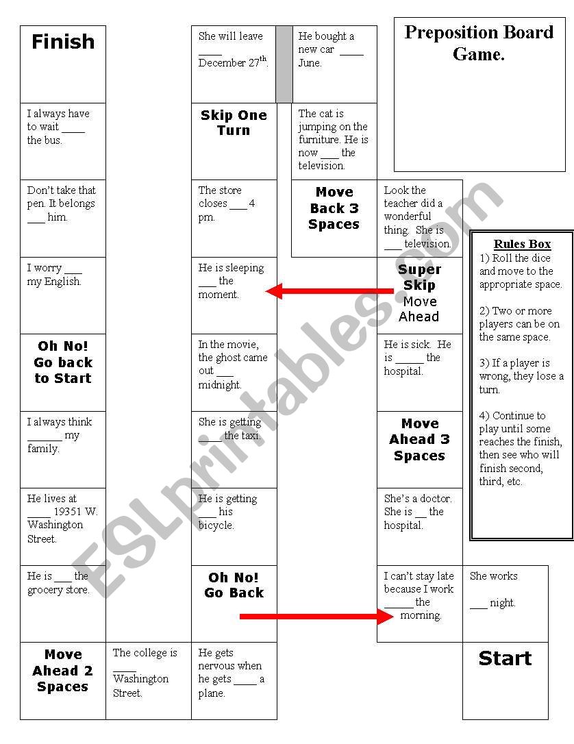 Prepositions of Time, Location and Place