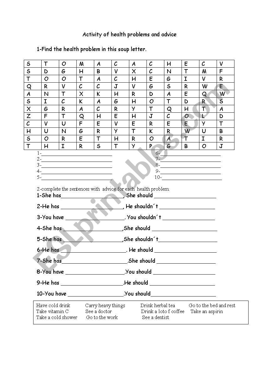 should and shouldnt worksheet