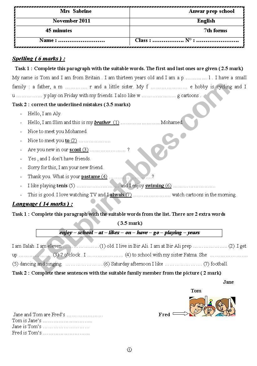 mid-term-test 1 worksheet