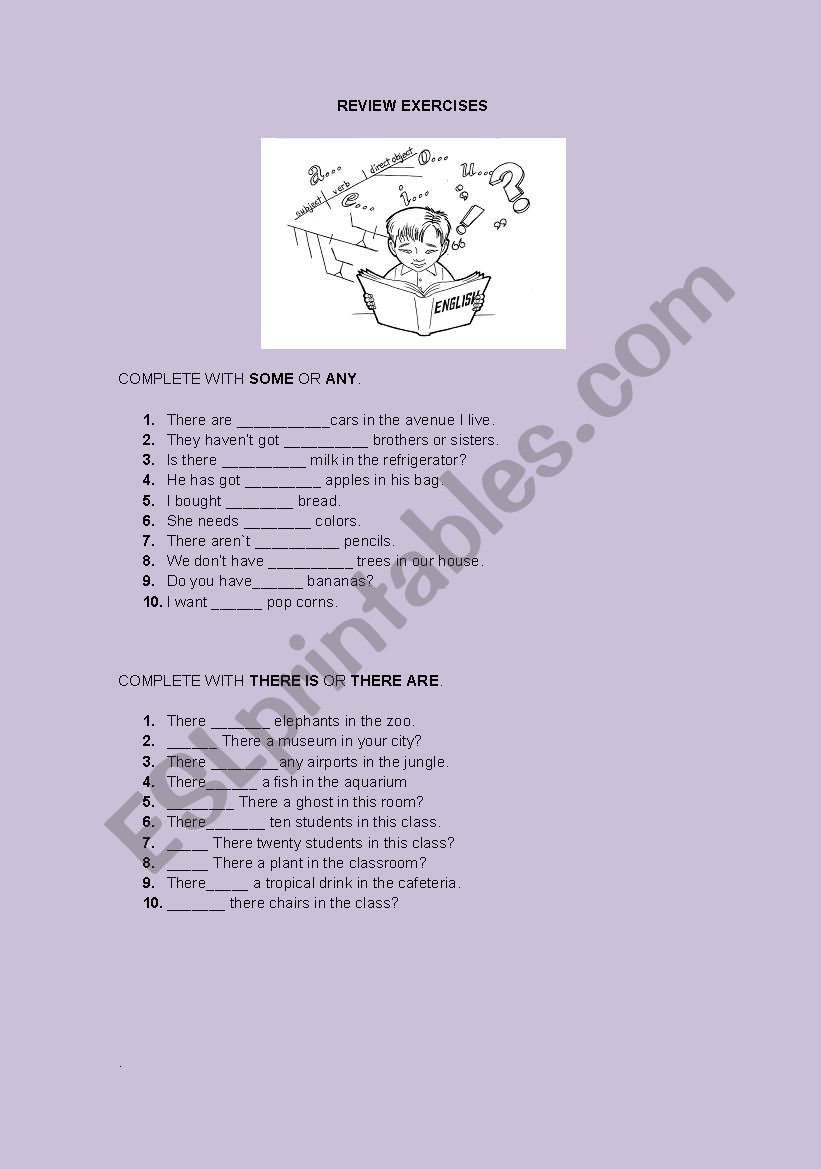 Review exercises worksheet