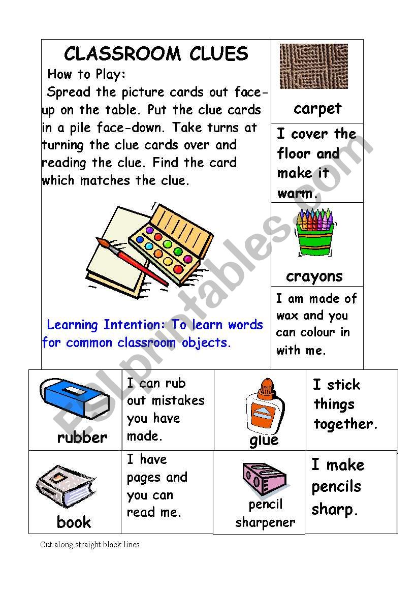 CLASSROOM CLUES worksheet