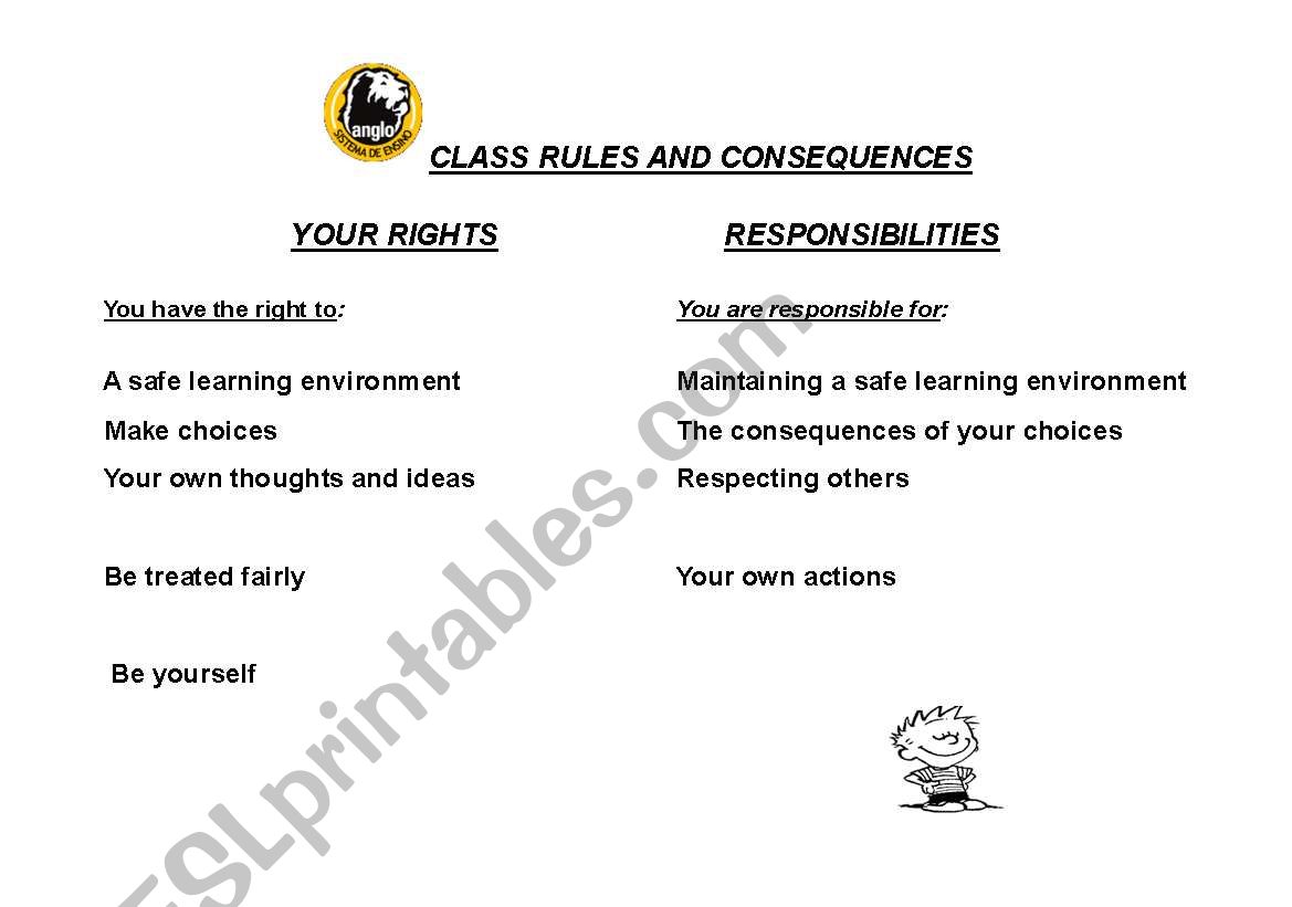 Class rules worksheet