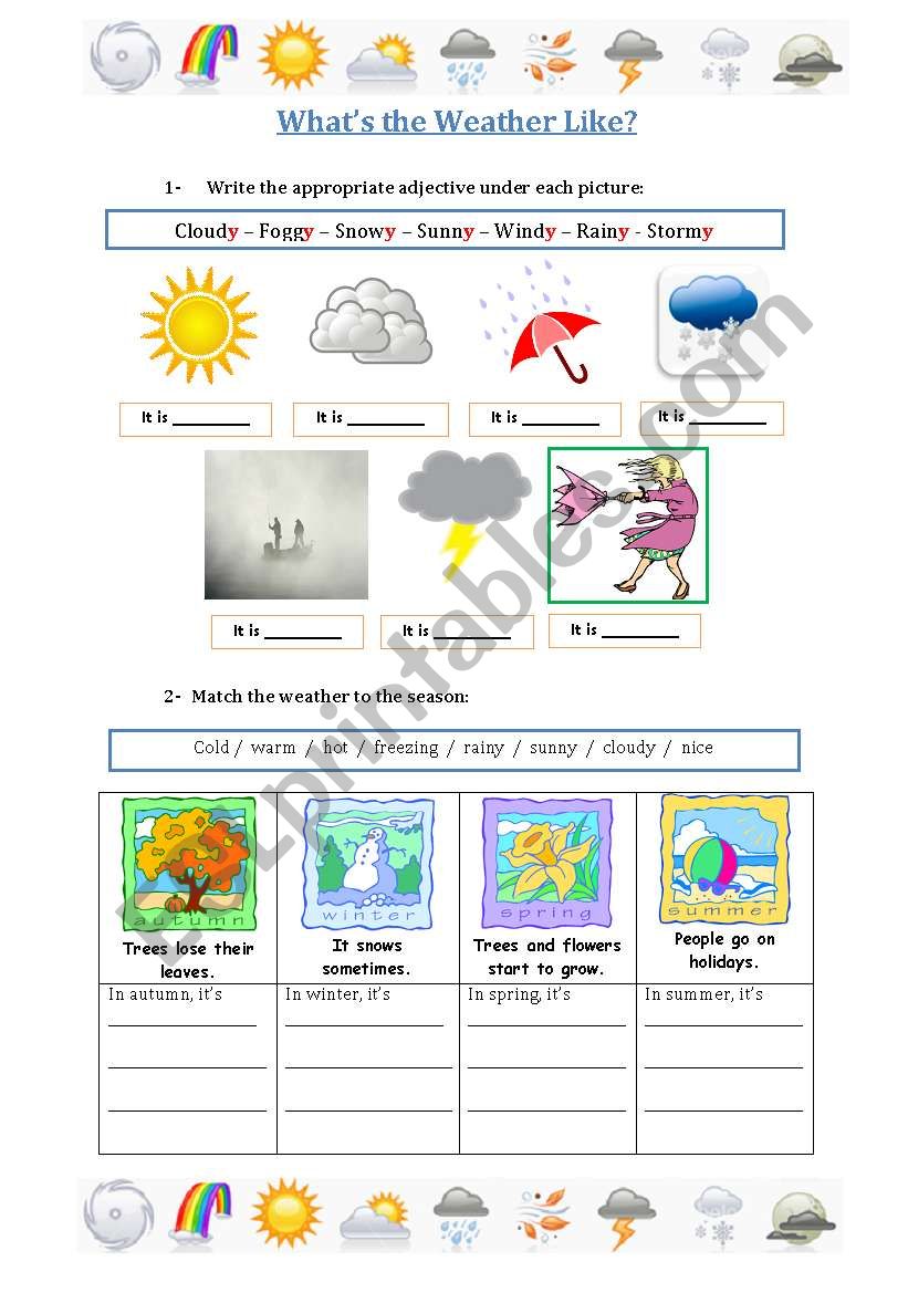 Whats the weather like worksheet