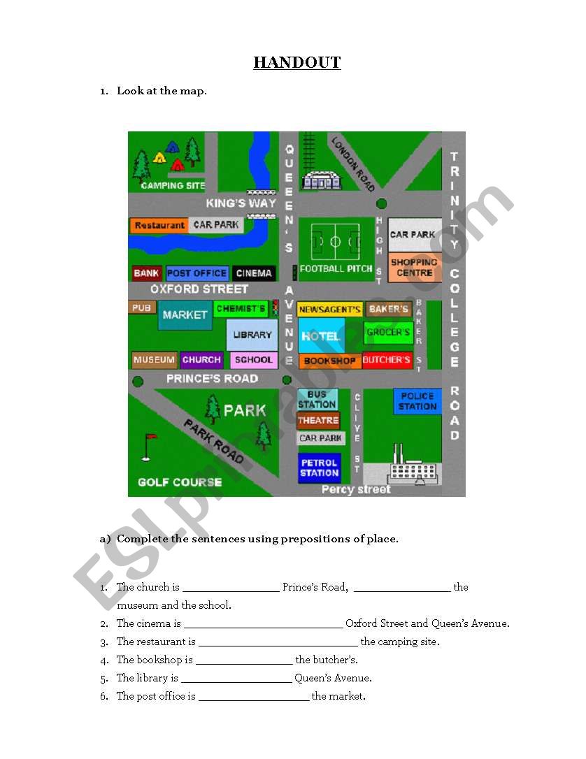 Directions worksheet