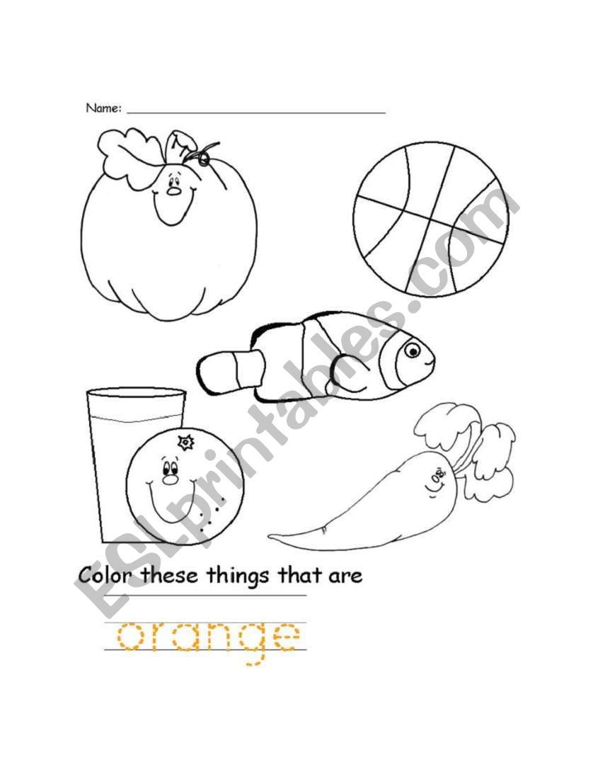 Orange worksheet