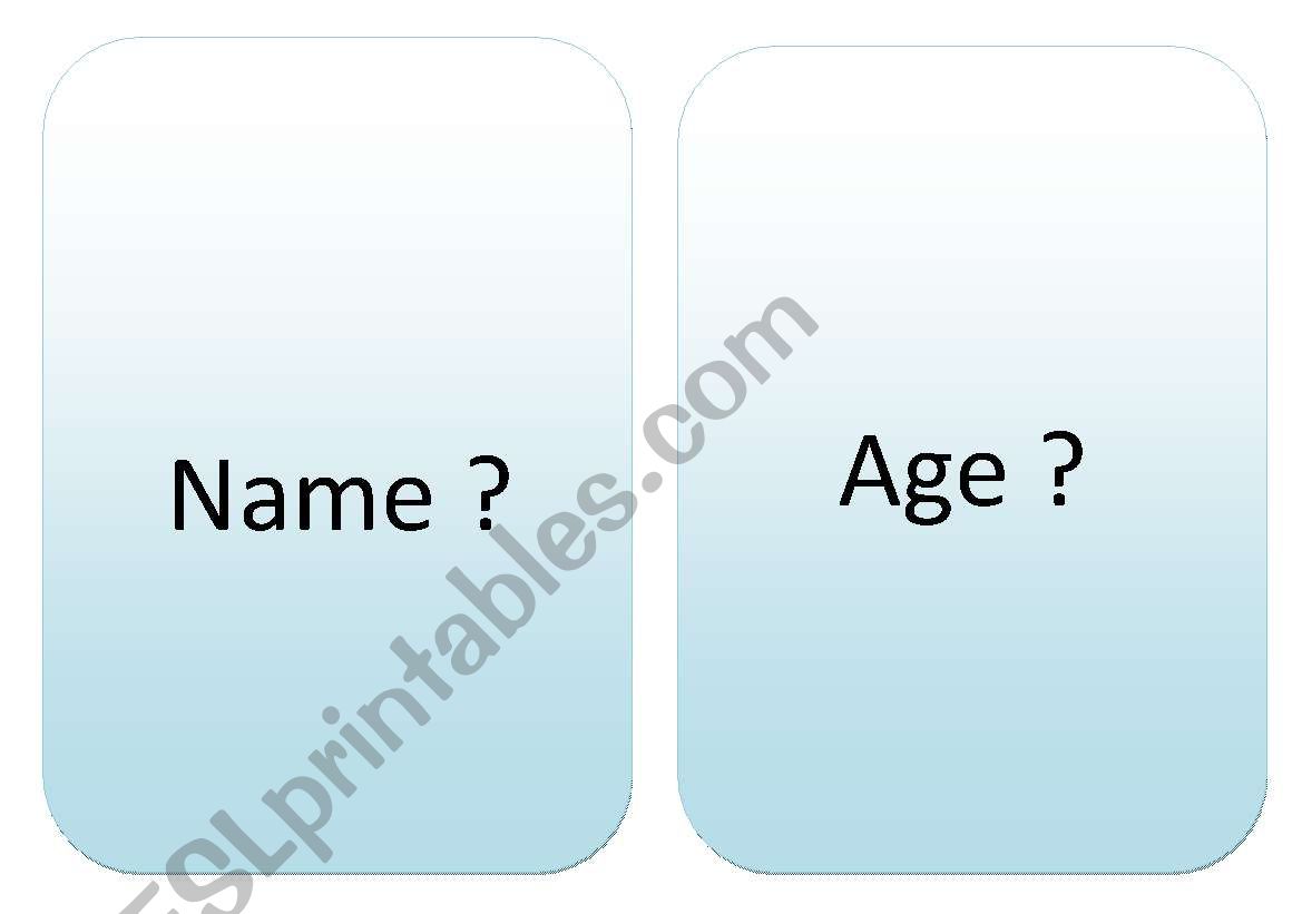 flashcards for identity worksheet