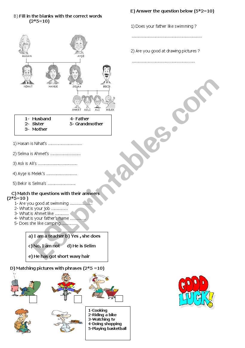 exam or 6th grade 2011-2012 part 2