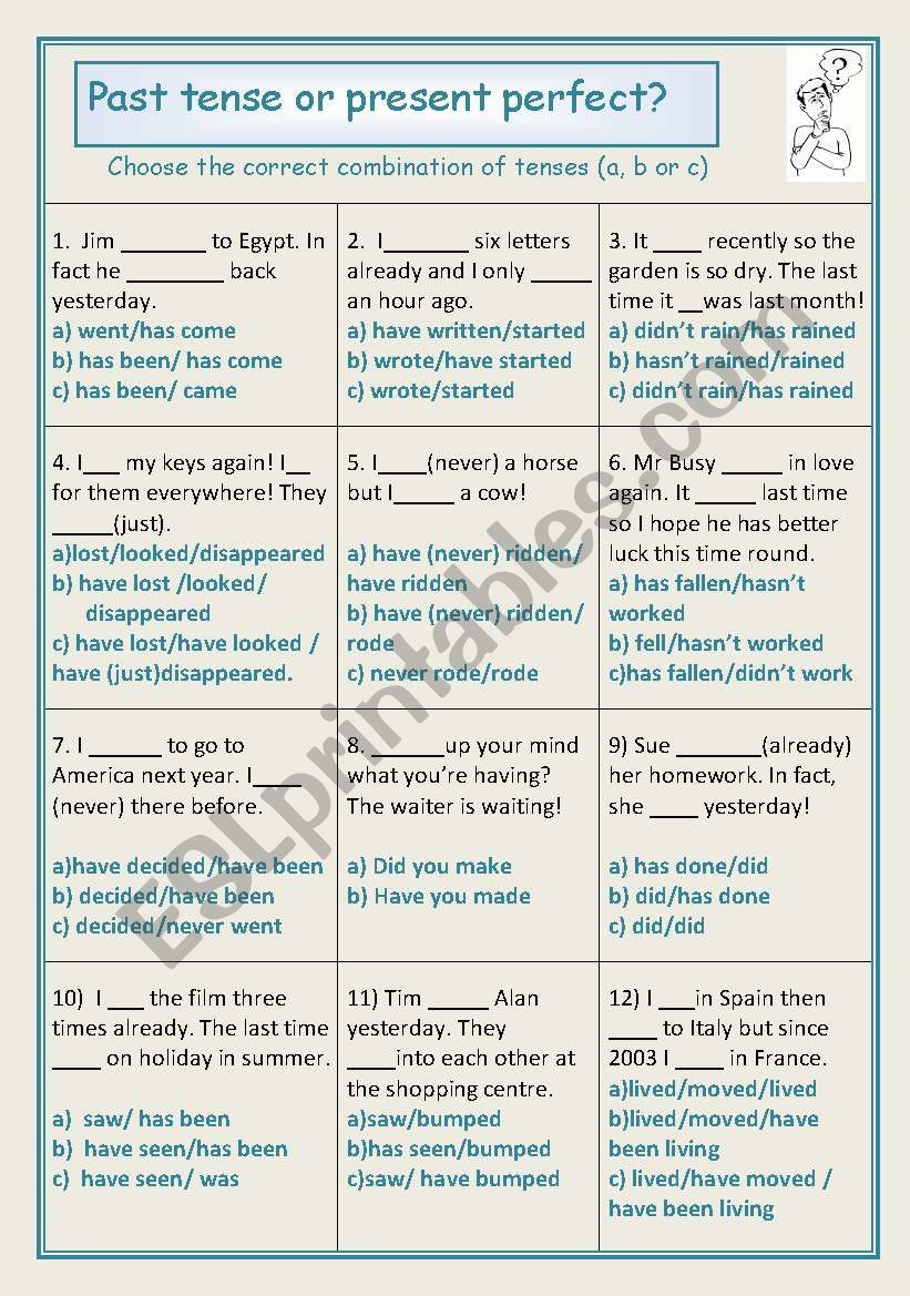 Past or present perfect? worksheet